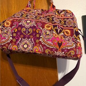 Vera Bradley has Purple Paisley Quilted weekender with matching makeup bag